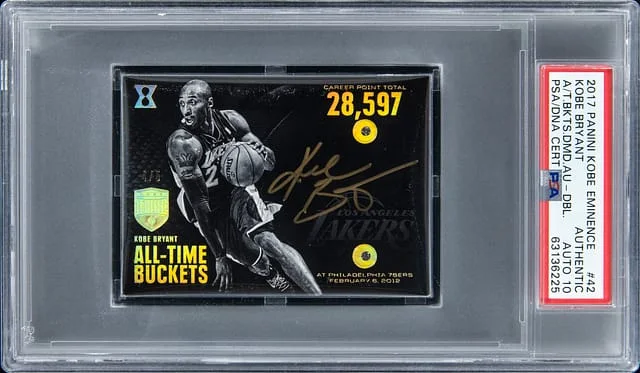 2017 Panini Kobe Bryant Kobe Eminence All-Time Buckets Double Diamond Autographs #42 card image