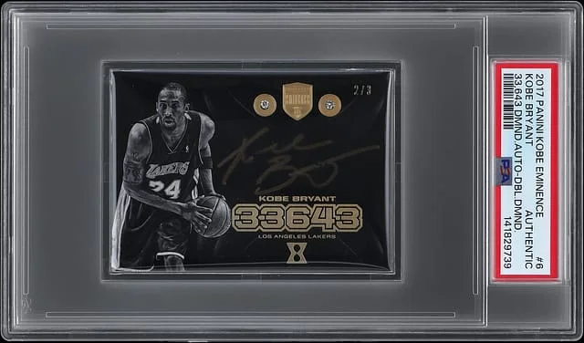 2017 Panini Kobe Bryant Kobe Eminence 33,643 Diamond Autographs Double Diamond #6 card image