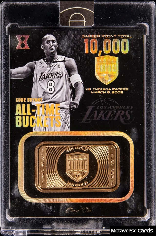 2017 Panini Kobe Bryant Gold Bar Relic Card - Panini Encased Kobe Eminence All-Time Buckets Gold #12 card image