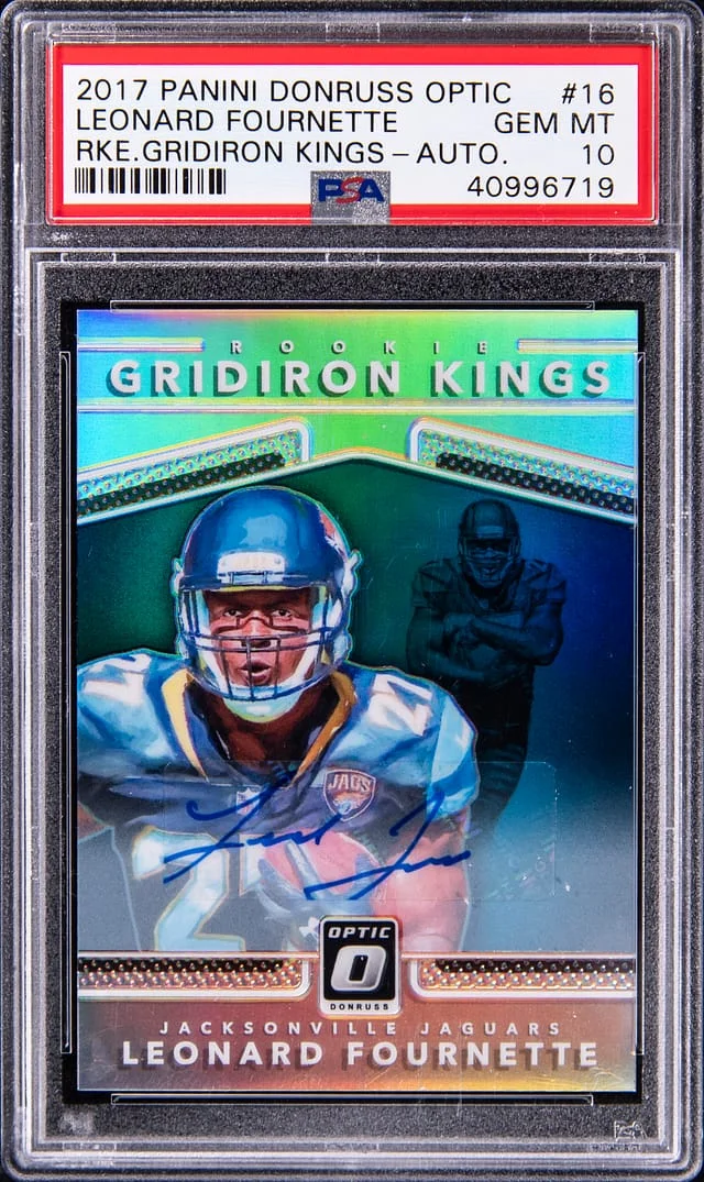 2017 Panini Leonard Fournette Dornuss Optic Gridiron Kings Autograph #16 card image