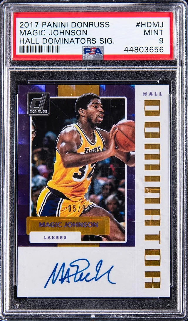 2017 Panini Magic Johnson Doruss Hall Dominators Signature #HDMJ card image