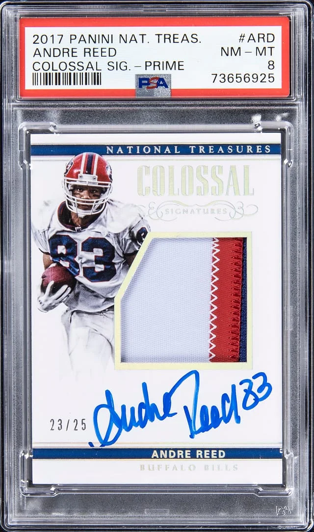 2017 Panini National Treasures Andre Reed Colossal Signatures Prime #CS-ARD card image