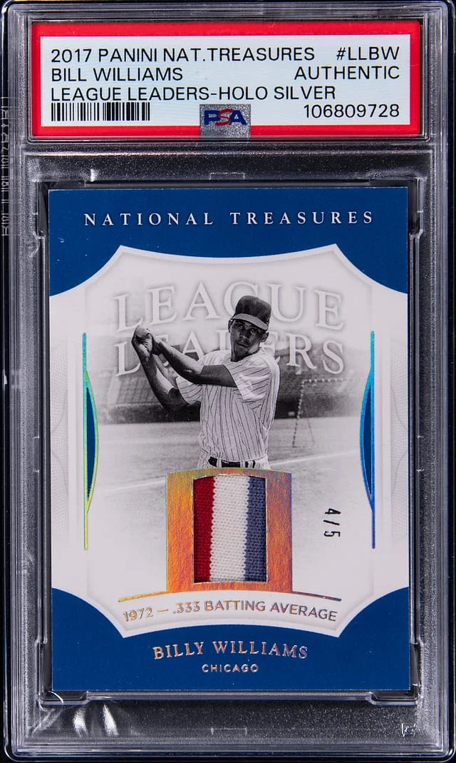2017 Panini National Treasures Billy Williams Game-Used League Leaders Holo Silver #LL-BW card image