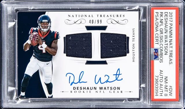 2017 Panini National Treasures Deshaun Watson NFL Gear Signature Combos #RSC-DW card image
