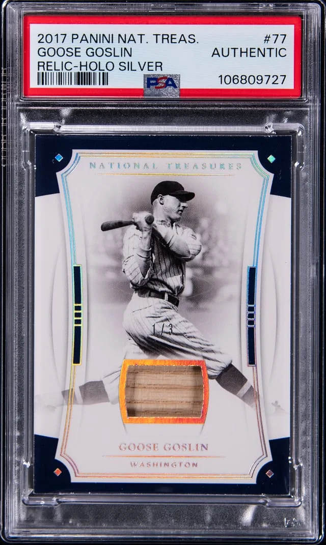 2017 Panini National Treasures Goose Goslin Game-Used Relic Holo Silver #77 card image