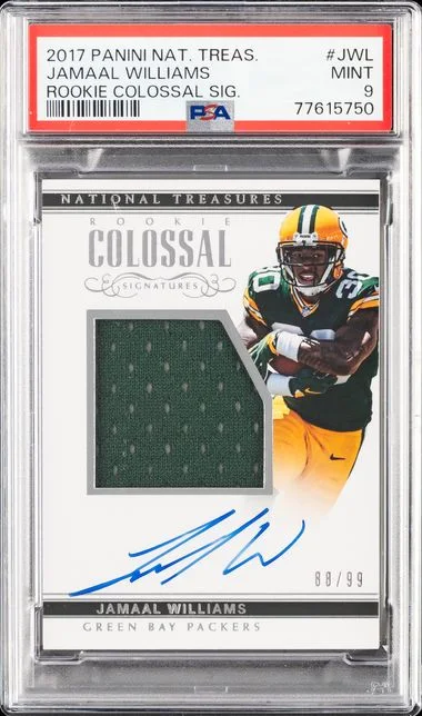 2017 Panini National Treasures Jamaal Williams Colossal Signatures #JWL card image