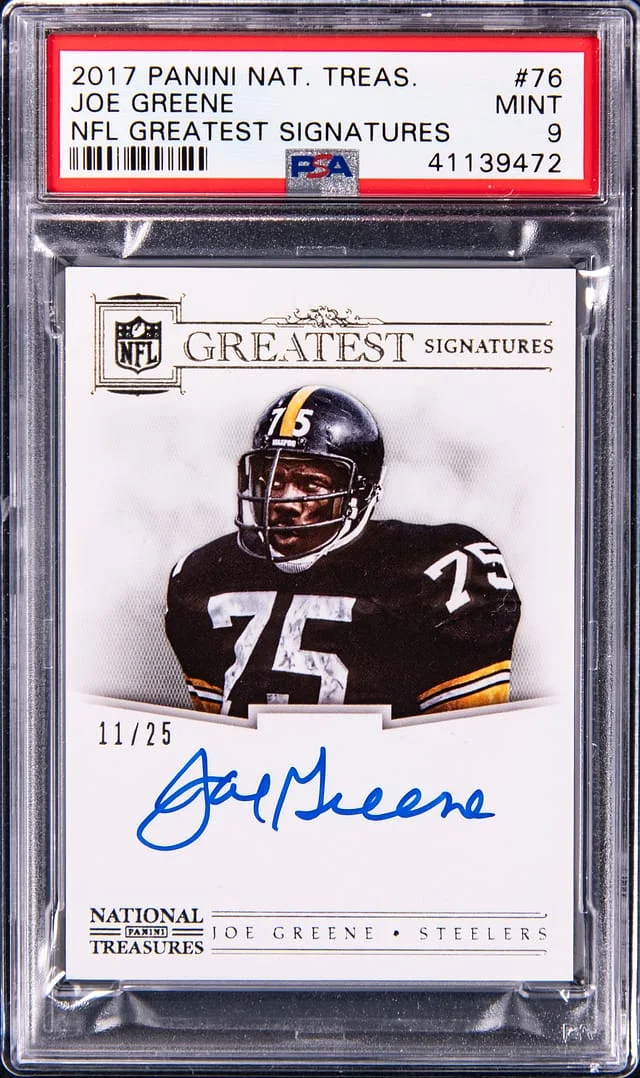 2017 Panini National Treasures Joe Greene NFL Greatest Signatures #76 card image