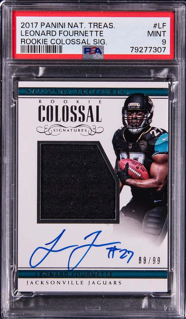 2017 Panini National Treasures Leonard Fournette Colossal Signatures #LF card image