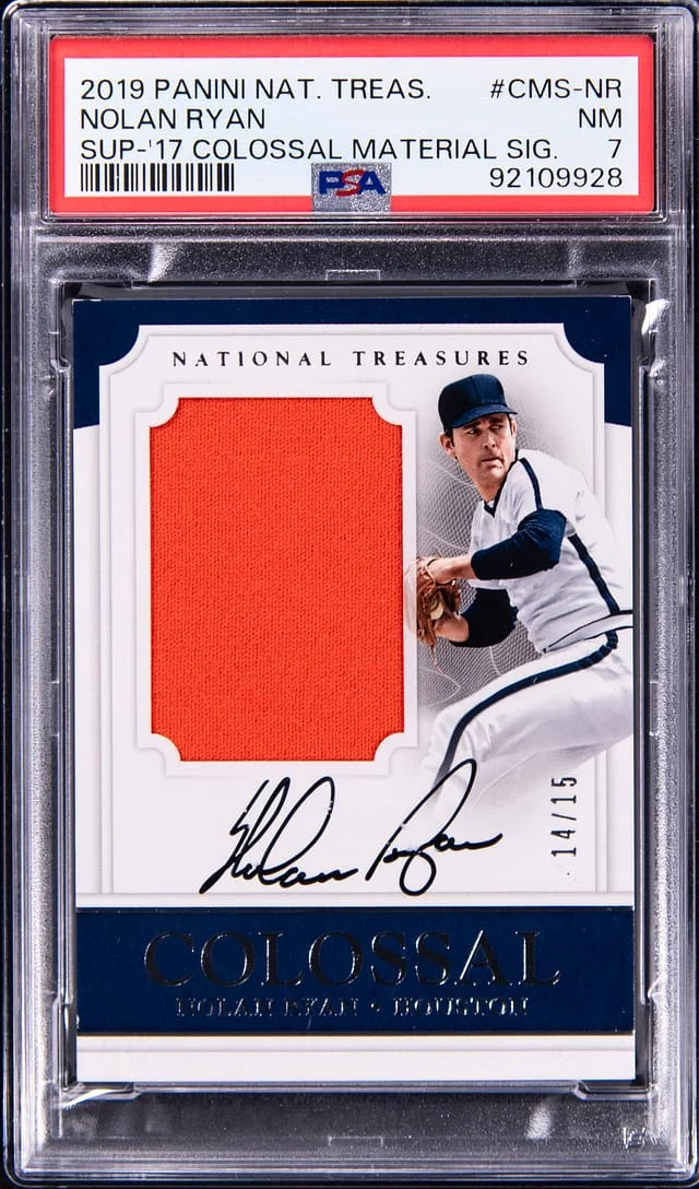 2017 Panini National Treasures Nolan Ryan Supplied 2017 Colossal Material Signature #CMS-NR card image