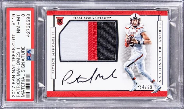 2017 Panini National Treasures Patrick Mahomes Collegiate #119 card image