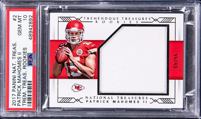 2017 Panini National Treasures Patrick Mahomes Tremendous Treasures Rookies #2 card image