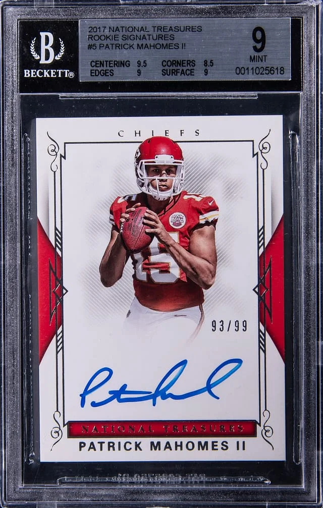 2017 Panini National Treasures Patrick Mahomes Signatures #RS-2PM card image