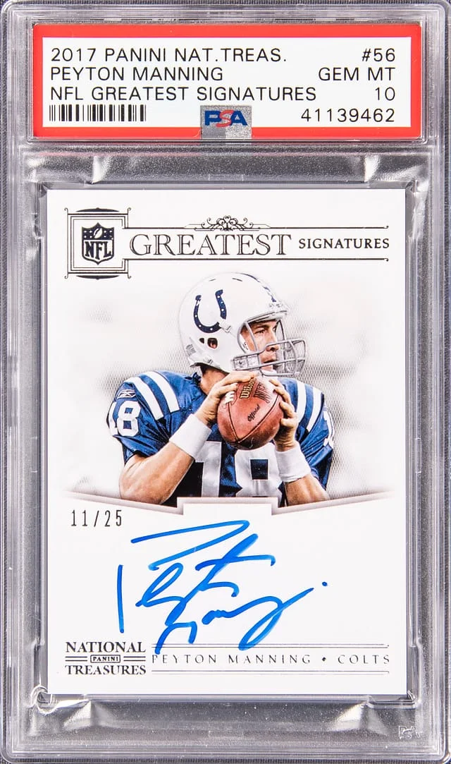 2017 Panini National Treasures Peyton Manning NFL Greatest Signatures #56 card image