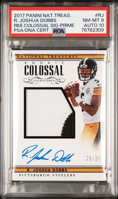 2017 Panini National Treasures R. Joshua Dobbs Colossal Signatures Prime #RJ card image