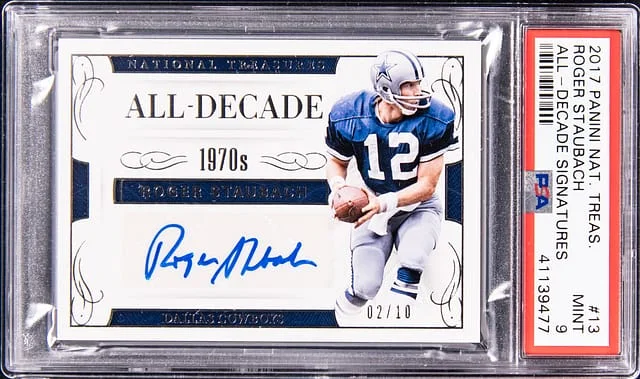 2017 Panini National Treasures Roger Staubach All Decade Signatures #13 card image