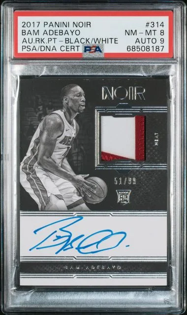 2017 Panini Noir Bam Adebayo Autograph Patch-Black/White #314 card image
