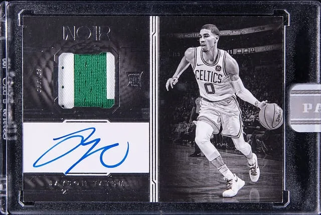 2017 Panini Noir Jayson Tatum Patch Autograph White Box #355 card image