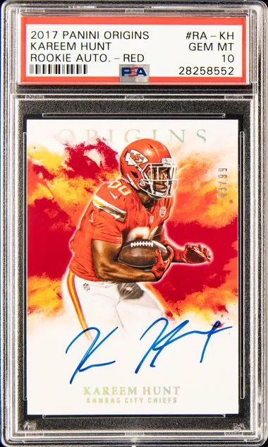 2017 Panini Origins Autographs Red Rakh Kareem Hunt #no-number card image