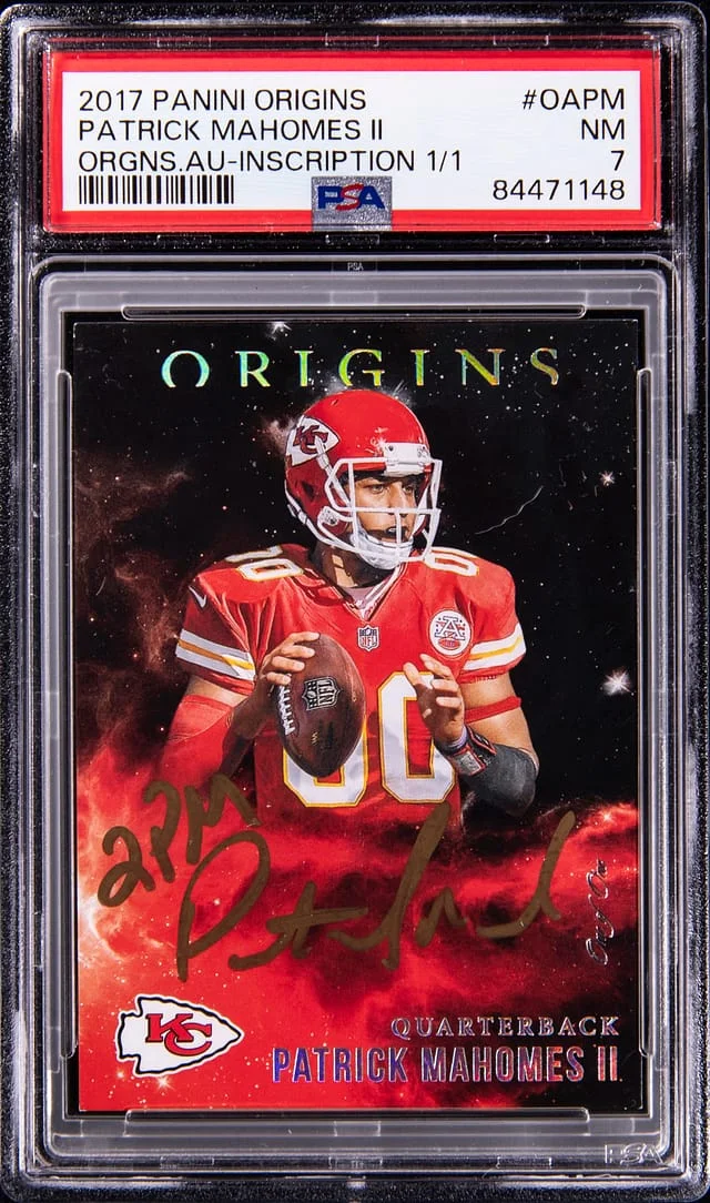 2017 Panini Origins Patrick Mahomes II Autographs Inscriptions #OA-PM card image