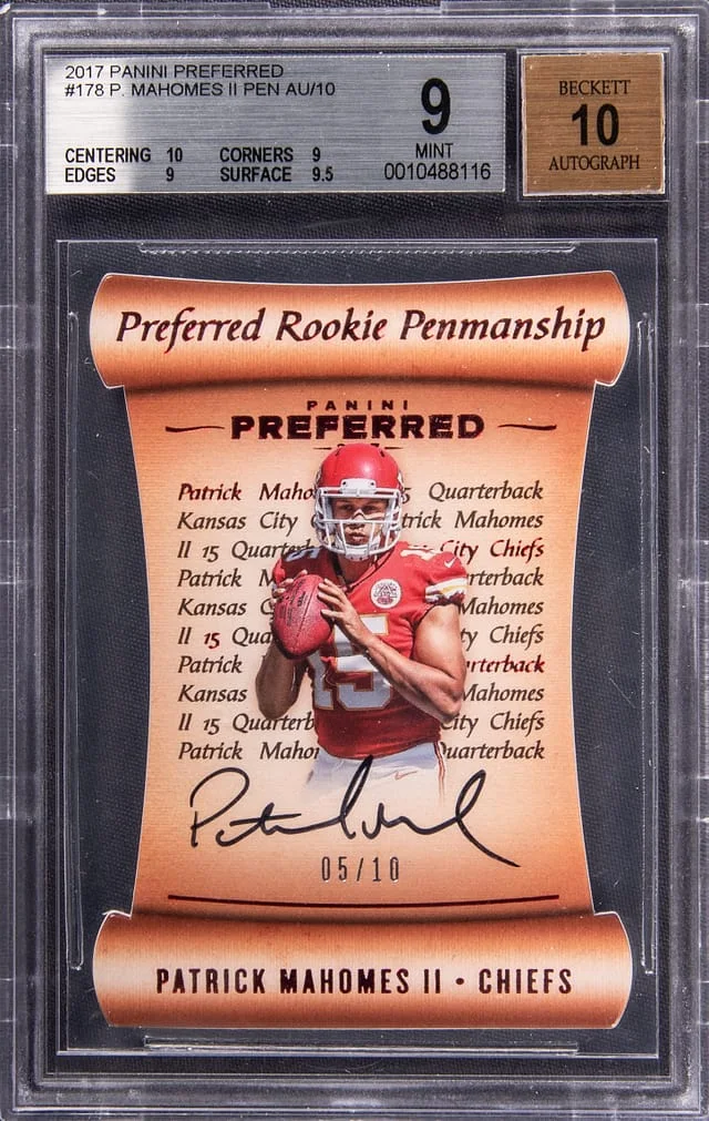 2017 Panini Patrick Mahomes II Preferred Penmanship #178 card image