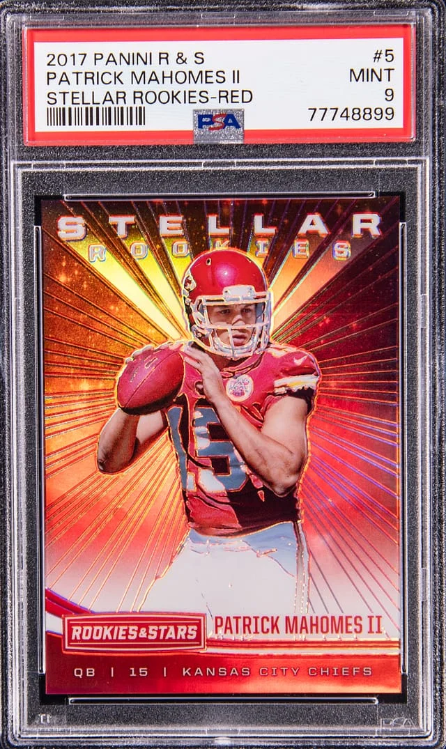 2017 Panini Patrick Mahomes II Rookies & Stars Stellar Rookies Red #5 card image
