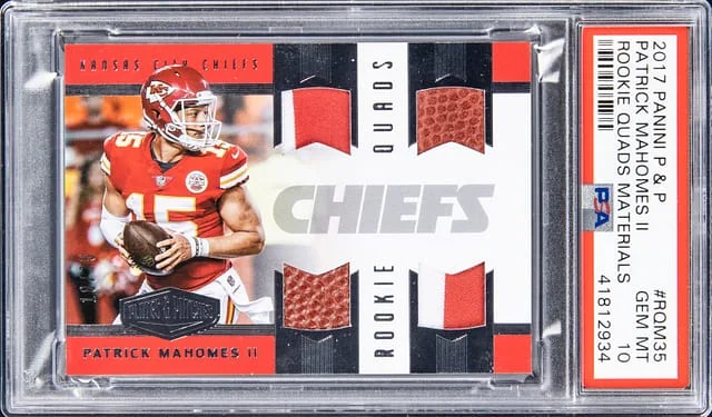 2017 Panini Patrick Mahomes II Plates & Patches Quad Materials #RQM-35 card image