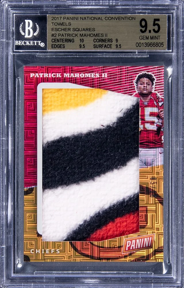 2017 Panini Patrick Mahomes II Towel National Convention Towels Escher Squares #2 card image
