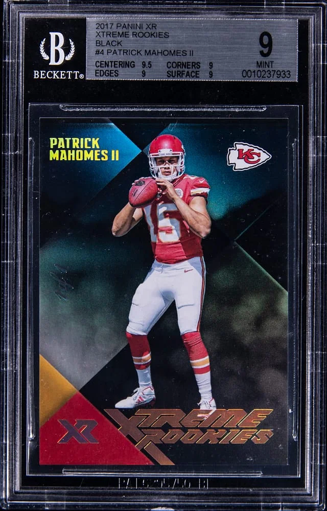 2017 Panini Patrick Mahomes II XR Xtreme Rookies Black #XR-PM card image