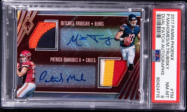 2017 Panini Patrick Mahomes II/Mitchell Trubisky Phoenix Dual Patch Autograph #DAP-TM card image