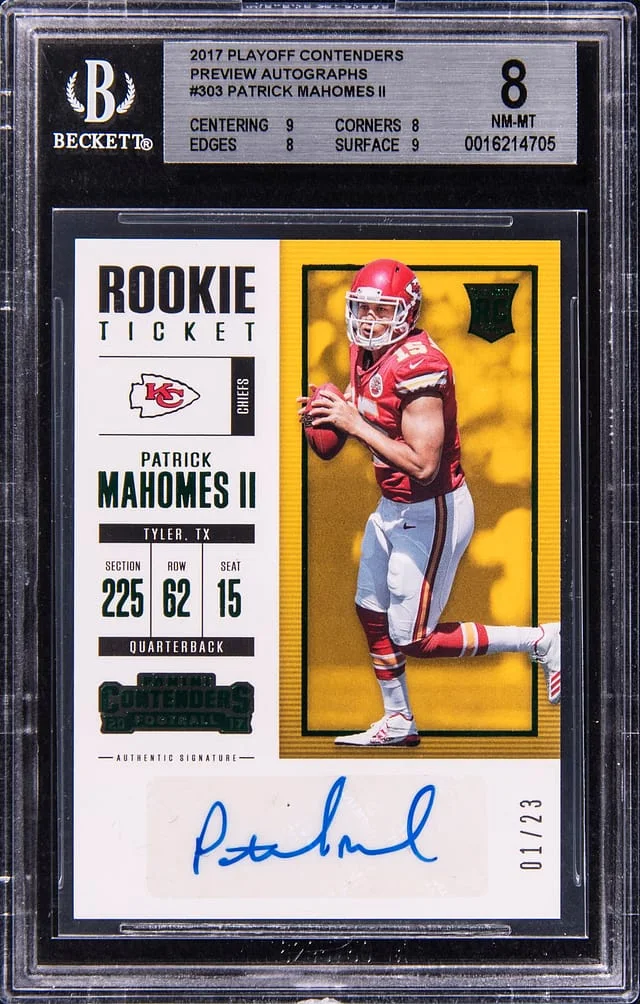2017 Panini Playoff Patrick Mahomes II Contenders Preview Autographs #303 card image