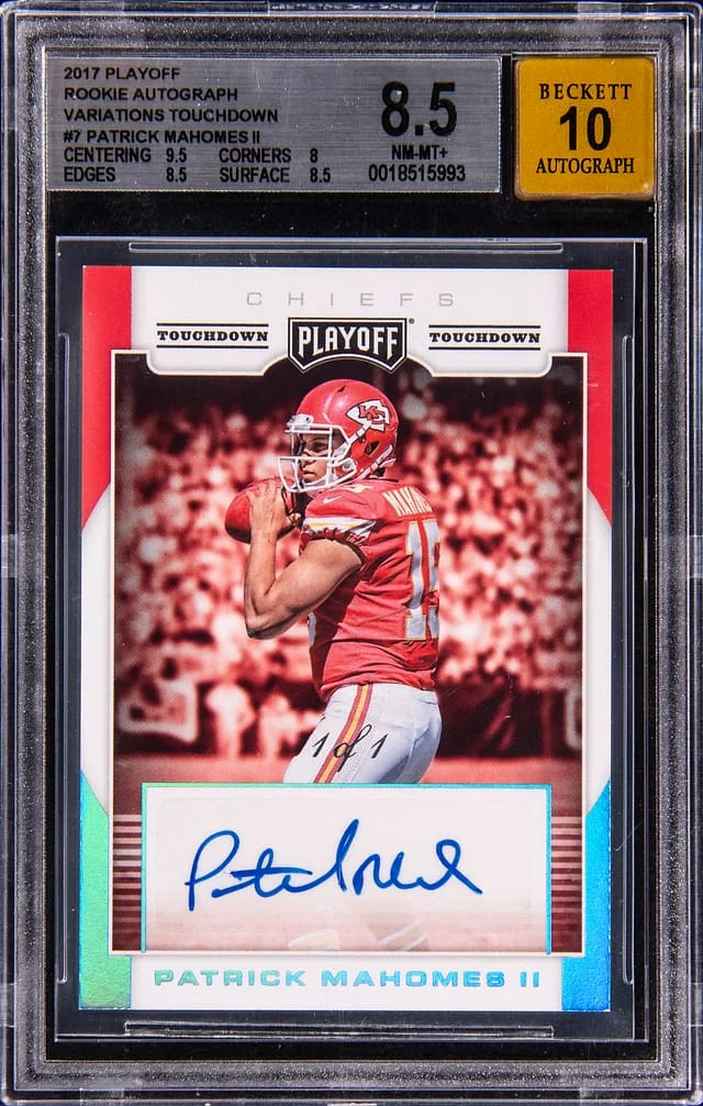 2017 Panini Playoff Patrick Mahomes II Autograph Variations Touchdown #RAV-PM card image