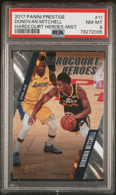 2017 Panini Prestige Donovan Mitchell Hardcourt Heroes #11 card image