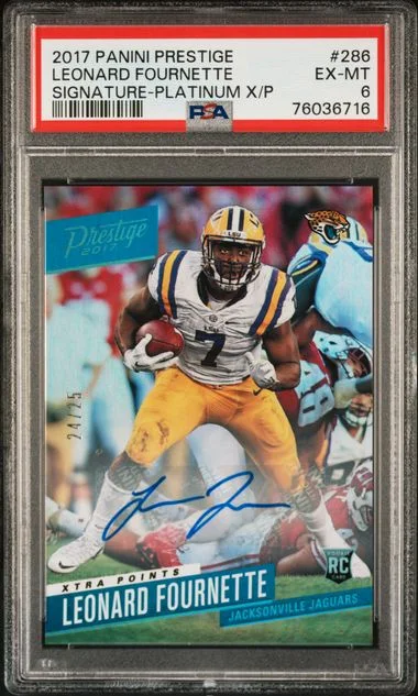 2017 Panini Prestige Leonard Fournette Signature-Platinum Xtra Points #286 card image