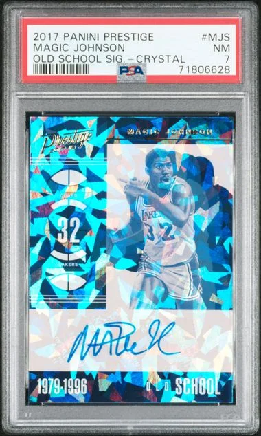 2017 Panini Prestige Magic Johnson Old School Signatures Crystal #Mjs card image