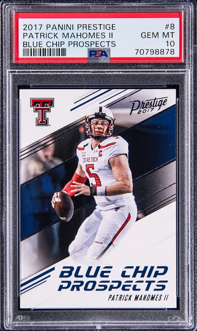 2017 Panini Prestige Patrick Mahomes Ii Blue Chip Prospects #8 card image