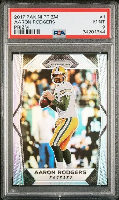 2017 Panini Prizm Aaron Rodgers Orange Prizm #1 card image