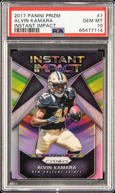 2017 Panini Prizm Alvin Kamara Instant Impact #7 card image