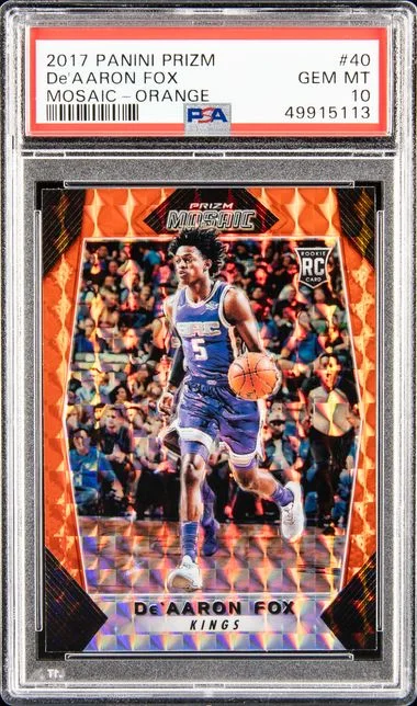 2017 Panini Prizm De'Aaron Fox Mosaic Orange #40 card image