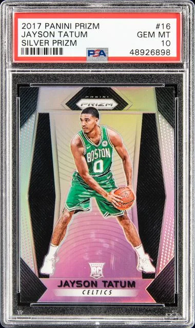 2017 Panini Prizm Jayson Tatum Silver Prizm #16 card image