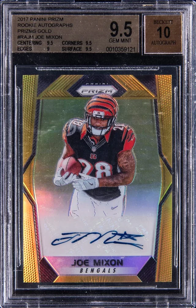 2017 Panini Prizm Joe Mixon Autographs Prizm Gold #RA-JM card image