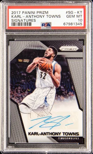 2017 Panini Prizm Karl-Anthony Towns Signatures #SG-KT card image