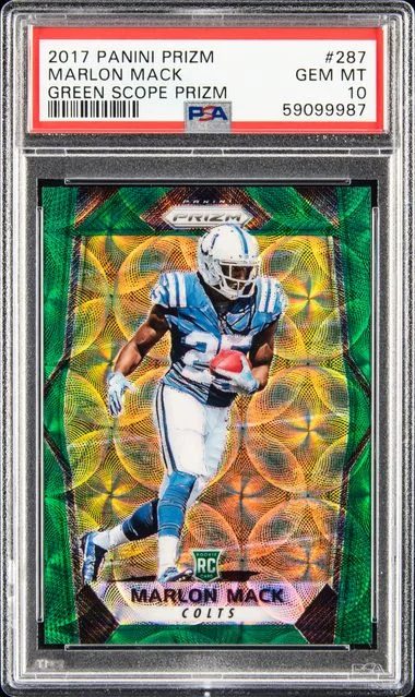 2017 Panini Prizm Marlon Mack Green Scope Prizm #287 card image