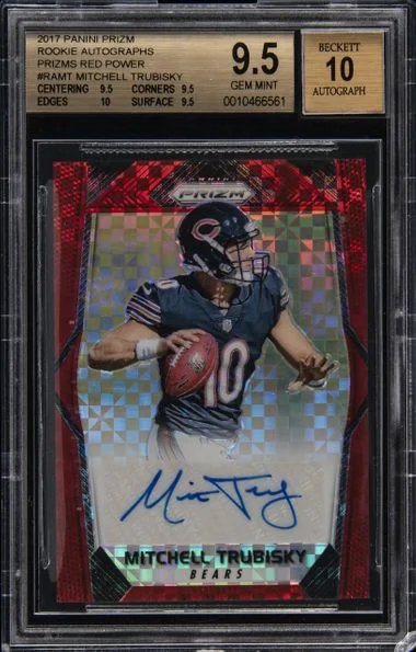 2017 Panini Prizm Mitchell Trubisky Autographs Camo Prizm #RA-MT card image
