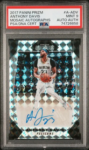 2017 Panini Prizm Mosaic Autographs A-Adv Anthony Davis #no-number card image
