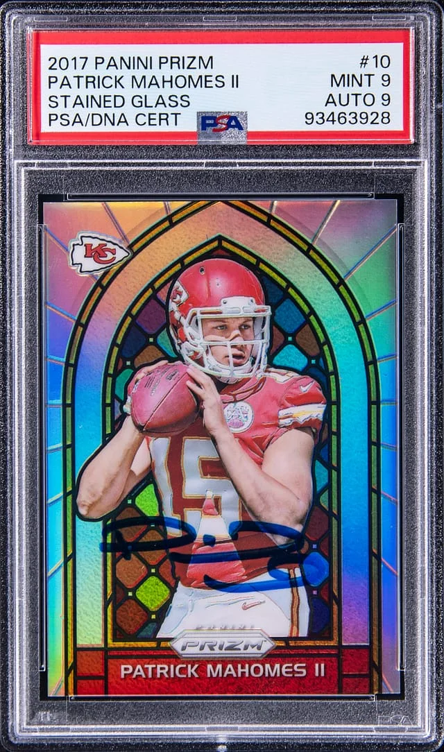 2017 Panini Prizm Patrick Mahomes II Stained Glass #10 card image