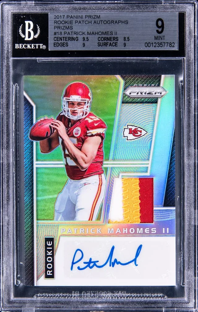 2017 Panini Prizm Patrick Mahomes II Patch Autograph Prizm #RPA-PM card image