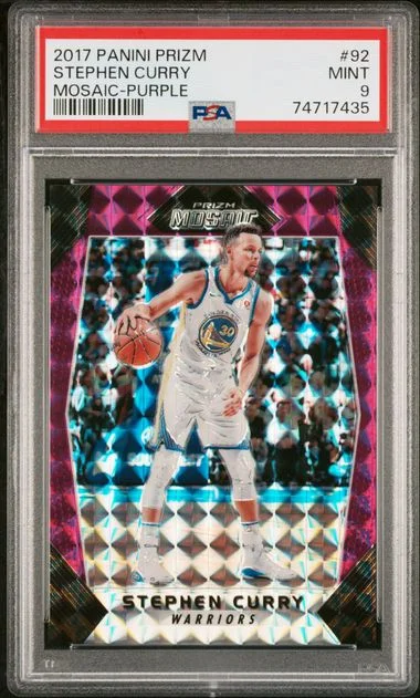2017 Panini Prizm Stephen Curry Mosaic Purple #92 card image