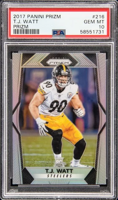 2017 Panini Prizm T.J. Watt Silver Prizm #216 card image