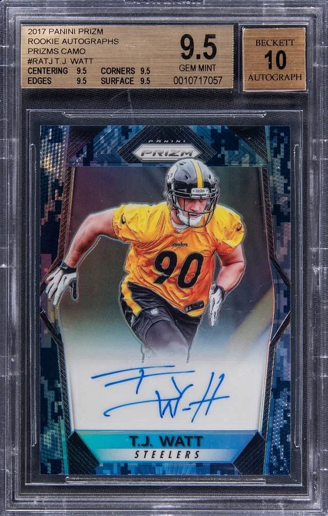 2017 Panini Prizm T.J. Watt Autographs Camo #RATJ card image