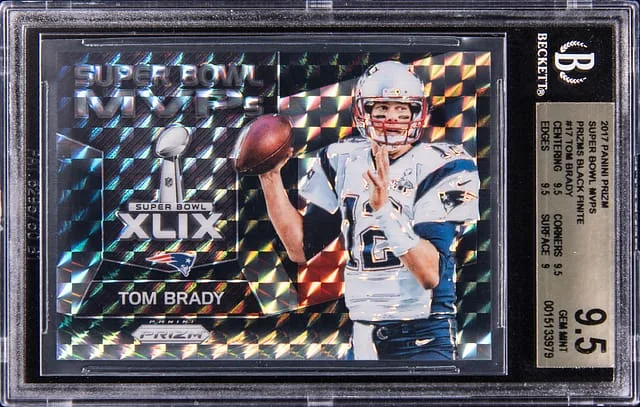 2017 Panini Prizm Tom Brady Super Bowl MVPs Black Finite Prizm #17 card image